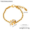 Wholesale Geometric Twist Chain Jewelry 316L Stainless Steel Gold Plated With Diamond Design Sense