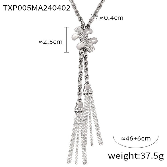 Wholesale Geometric Twist Chain Jewelry 316L Stainless Steel Gold Plated With Diamond Design Sense