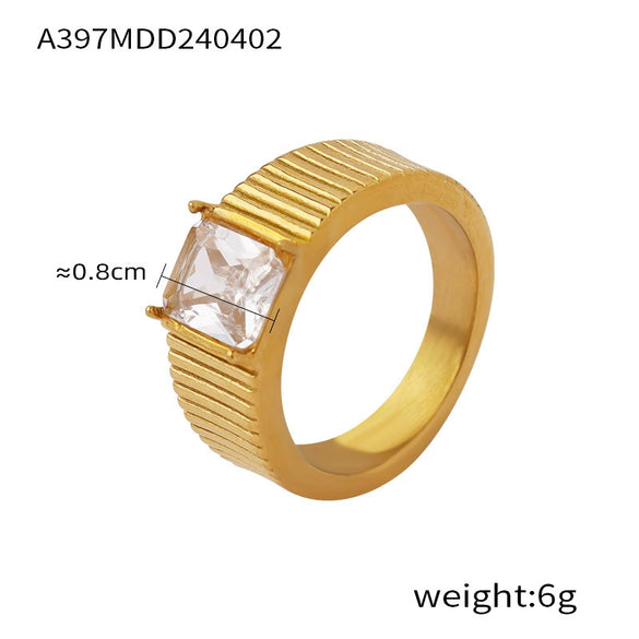Wholesale Geometric Twist Chain Jewelry 316L Stainless Steel Gold Plated With Diamond Design Sense