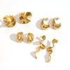 Wholesale Geometric Twist Irregular Stainless Steel Ladies Earrings With Electroplating And Personality Design