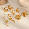 Wholesale Geometric Twist Irregular Stainless Steel Ladies Earrings With Electroplating And Personality Design