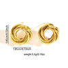 Wholesale Geometric Twist Twist Stud Earrings In Titanium Steel With Matte Texture Hollow Design Retro Elegant Style Electroplated For Women's Fashion
