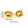 Wholesale Geometric Twist Twist Stud Earrings In Titanium Steel With Matte Texture Hollow Design Retro Elegant Style Electroplated For Women's Fashion