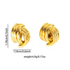 Wholesale Geometric Twist Twist Stud Earrings In Titanium Steel With Matte Texture Hollow Design Retro Elegant Style Electroplated For Women's Fashion