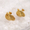 Wholesale Geometric Twisted Stainless Steel 18K Gold Plated Earrings For Women