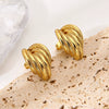 Wholesale Geometric Twisted Stainless Steel 18K Gold Plated Earrings For Women