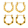Wholesale Geometric U Shaped Oil Drop Titanium Steel Women's Earrings 18K Gold Plated Pvd