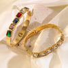 Wholesale Geometric Unique Style Stainless Steel Zircon 18K Gold Plated Bracelet