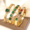 Wholesale Geometric Unique Style Stainless Steel Zircon 18K Gold Plated Bracelet