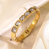 Wholesale Geometric Unique Style Stainless Steel Zircon 18K Gold Plated Bracelet