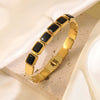 Wholesale Geometric Unique Style Stainless Steel Zircon 18K Gold Plated Bracelet