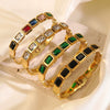 Wholesale Geometric Unique Style Stainless Steel Zircon 18K Gold Plated Bracelet
