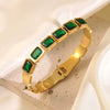 Wholesale Geometric Unique Style Stainless Steel Zircon 18K Gold Plated Bracelet