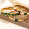 Wholesale Geometric Unique Style Stainless Steel Zircon 18K Gold Plated Bracelet