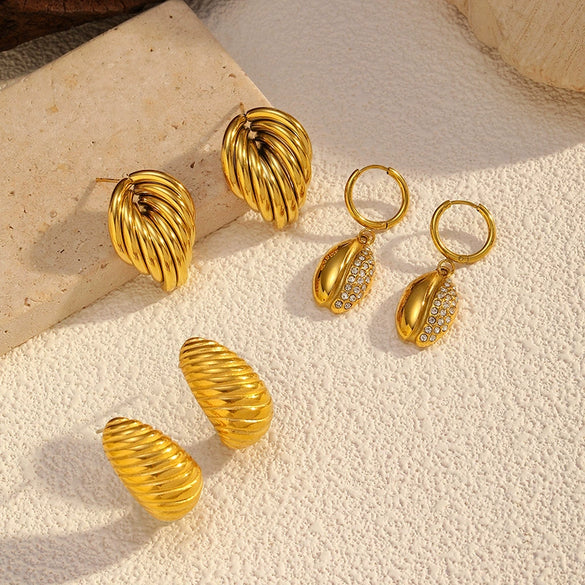 Wholesale Geometric Ushaped Electroplated Titanium Steel Stud Earrings For Women