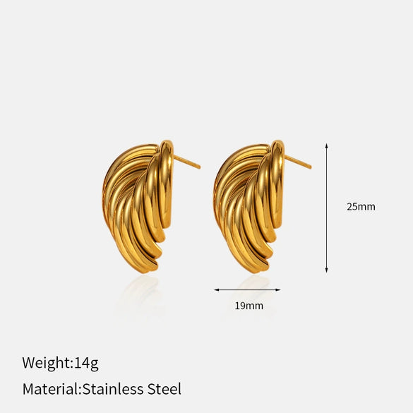 Wholesale Geometric Ushaped Electroplated Titanium Steel Stud Earrings For Women