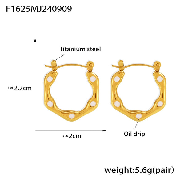 Wholesale Geometric Ushaped Oil Drop Titanium Steel And Stainless Steel Electroplated Earrings For Women