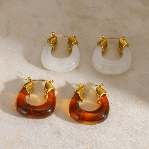 Wholesale Geometric Vintage Style Stainless Steel 18K Gold Plated Earrings For Women