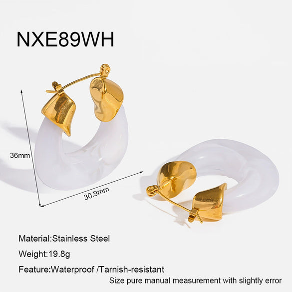 Wholesale Geometric Vintage Style Stainless Steel 18K Gold Plated Earrings For Women
