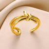 Wholesale Geometric Water Drop Double Knot Goldplated Copper Ring For Men And Women