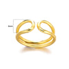 Wholesale Geometric Water Drop Double Knot Goldplated Copper Ring For Men And Women