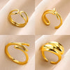 Wholesale Geometric Water Drop Double Knot Goldplated Copper Ring For Men And Women