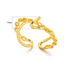 Wholesale Geometric Water Drop Double Knot Goldplated Copper Ring For Men And Women