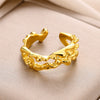 Wholesale Geometric Water Drop Double Knot Goldplated Copper Ring For Men And Women