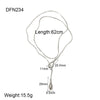Wholesale Geometric Water Drop Pullout Stainless Steel And Titanium Steel Necklace 18K Gold Electroplated Jewelry For Women