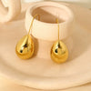 Wholesale Geometric Water Drop Stainless Steel Earrings 18K Gold Plated For Women