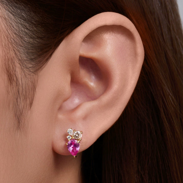 Wholesale Geometric Water Drop Zircon Sterling Silver Earrings For Women With Diamond Treatment