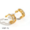Wholesale Geometric Wave Design Diamond Stainless Steel Earrings For Women