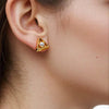 Wholesale Geometric Wave Design Diamond Stainless Steel Earrings For Women