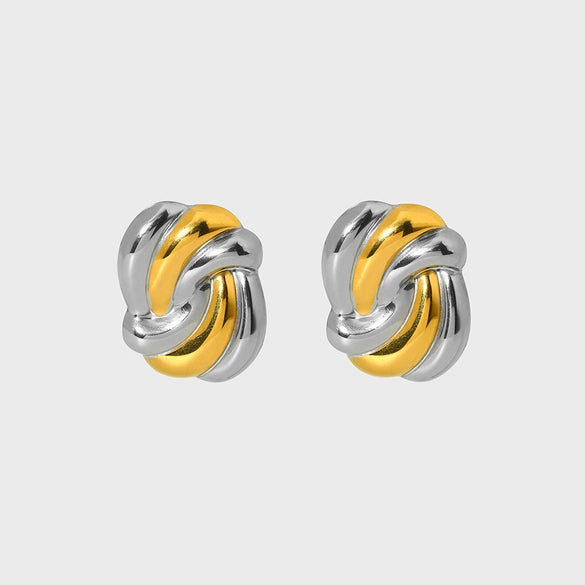 Wholesale Geometric Wave 18K Gold Plated Stainless Steel Earrings For Women