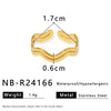 Wholesale Geometric Wave Open Ring For Women Stainless Steel With Electroplating