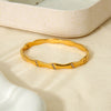 Wholesale Geometric Wavepattern 18K Gold Electroplated Stainless Steel Bracelet For Women