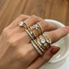 Wholesale Geometric White Zircon Stainless Steel Electroplated Ring Jewelry For Women