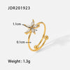 Wholesale Geometric White Zircon Stainless Steel Electroplated Ring Jewelry For Women