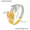Wholesale Geometric Wide Hollow Stainless Steel Bracelet With 18K Gold Plated Electroplating