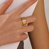 Wholesale Geometric Wide Ring For Women Stainless Steel 18K Goldplated