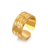 Wholesale Geometric Wide Ring For Women Stainless Steel 18K Goldplated