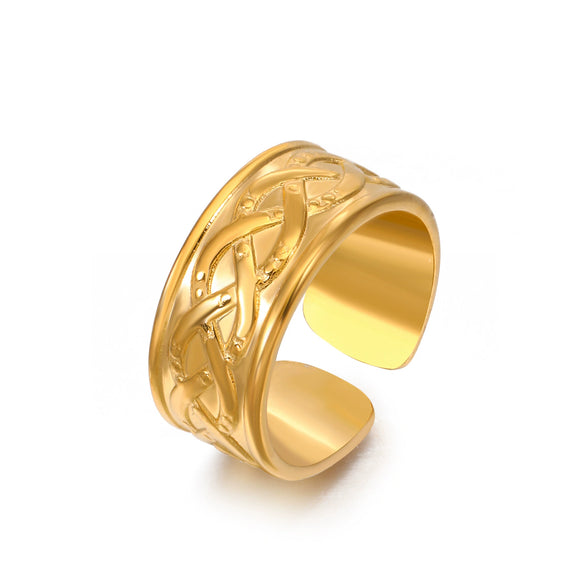 Wholesale Geometric Wide Ring For Women Stainless Steel 18K Goldplated