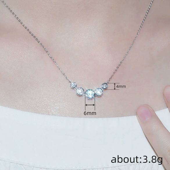 Wholesale Geometric Women's Necklace Copper Mixed Gemstone Setting Zirconia