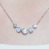 Wholesale Geometric Women's Necklace Copper Mixed Gemstone Setting Zirconia