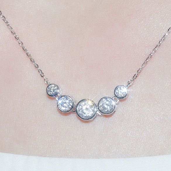 Wholesale Geometric Women's Necklace Copper Mixed Gemstone Setting Zirconia