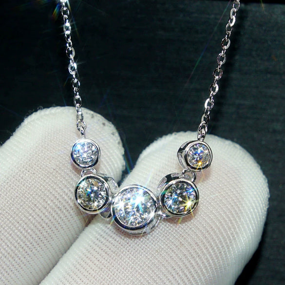 Wholesale Geometric Women's Necklace Copper Mixed Gemstone Setting Zirconia