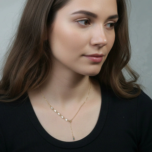 Wholesale Geometric Yshaped Electroplated Calendering Chain Pendant Necklace For Women