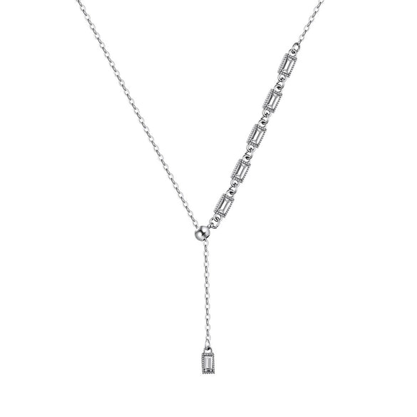 Wholesale Geometric Yshaped Electroplated Calendering Chain Pendant Necklace For Women