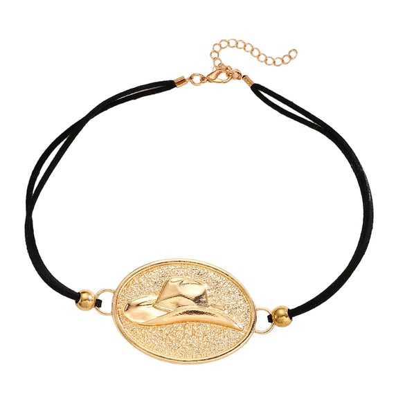 Wholesale Geometric Zinc Alloy Electroplated Cowboy Hat Necklace For Unisex
