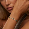 Wholesale Geometric Zircon And Titanium Steel Electroplated Emeraldembellished Bracelet For Women And Unisex